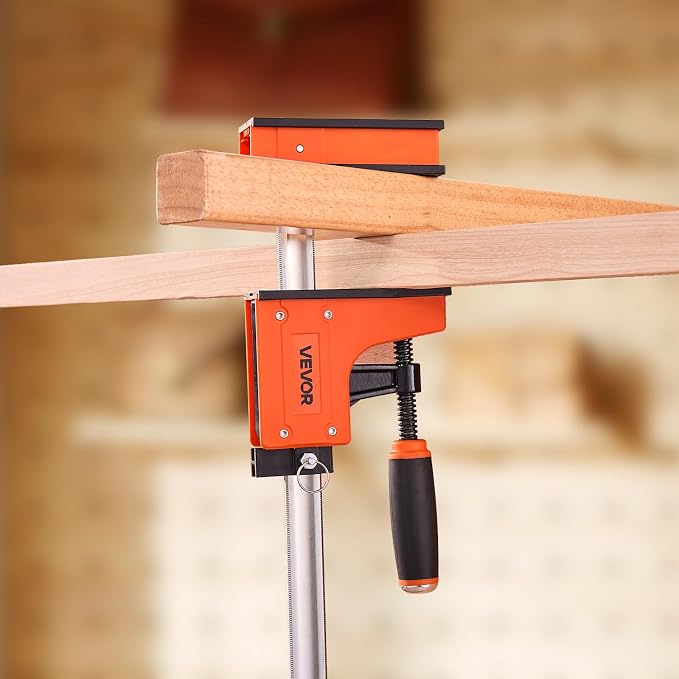 VEVOR Bar Clamps for Woodworking, 2-Pack 36 inch Parallel Clamp Set, F-Clamp with 1500 lbs Load Limit, Even Pressure, High-strength Plastic and Carbon Steel, for Woodworking Metal Working, Orange