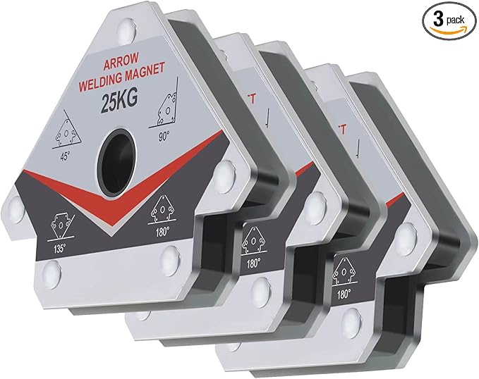GUTIMORE 55LB Welding Magnet 3pcs,Magnetic Arrow Holder and Clamps, 45 90 135 Degree Angle Holding Magnet, Holding Power Welding Accessories
