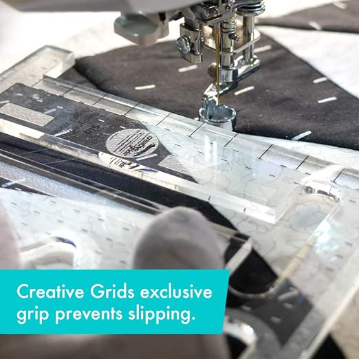 Creative Grids Machine Quilting Tool - Sid - CGRQTA9 - Made in USA, Non-Slip Grip Acrylic Quilting & Sewing Template Ruler for Free-Motion Quilt Patchwork Design on Domestic Sewing & Longarm Machines