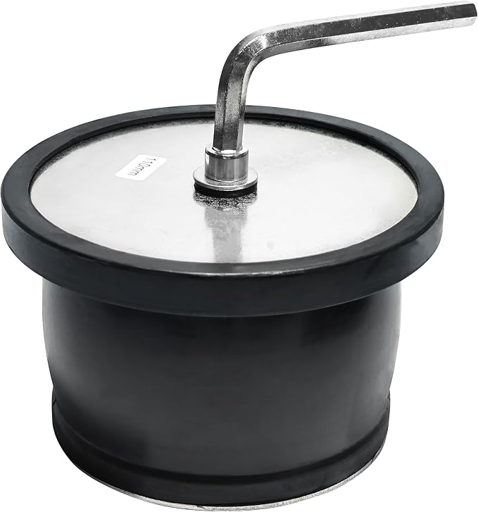 Expandable Mechanical Seal Cleanout Pipe Plug, Sewer Cap Cover | 4-5/16" to 4-15/16" Rubber Expansion Scupper Plugs&Removable Stainless Steel Allen Wrench Handle,Winterizing Pool Boat Plugs