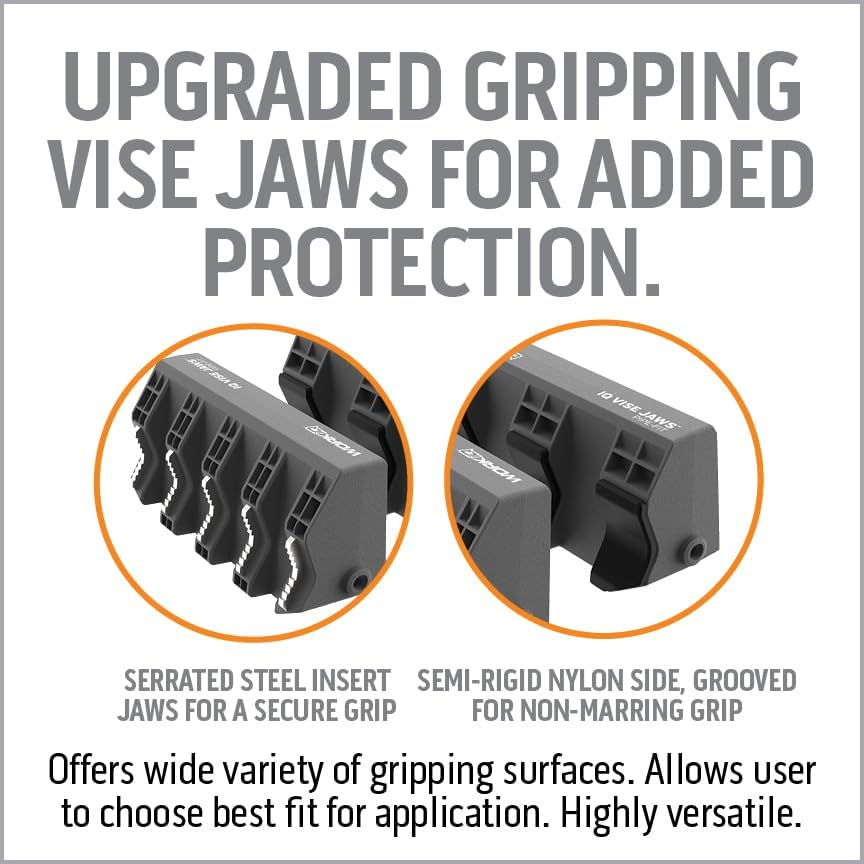 Work IQ Tools Pipe-Fit Vise Jaws | Double-Sided Jaws For Secure Grip | Upgraded Jaws for Securing PVC, Cast Iron, Copper or Aluminum Pipes and Tubes | Compatible with IQ Vise