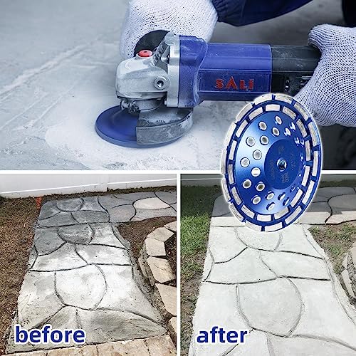 SALI 7 Inch Concrete Grinding Wheels 28 Turbo Diamond Segments 5/8-11 Arbor Diamond Grinding Wheel Fit for Paint, Epoxy, Mastic, Coating Removal