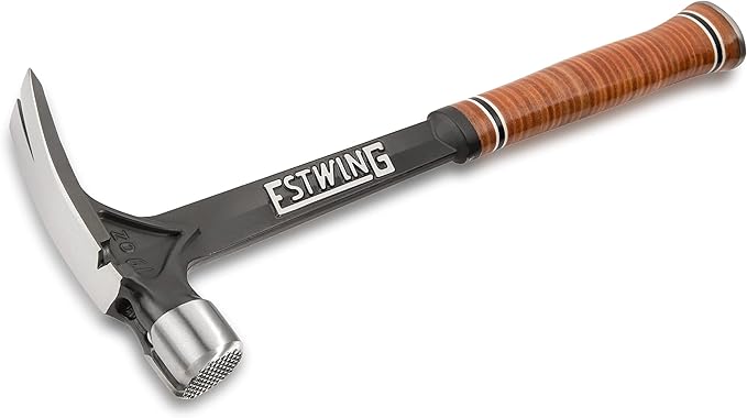 ESTWING Ultra Series Hammer - 19 oz USA Made Rip Claw Framing Hammer with Milled Face & Genuine Leather Grip - E19SM