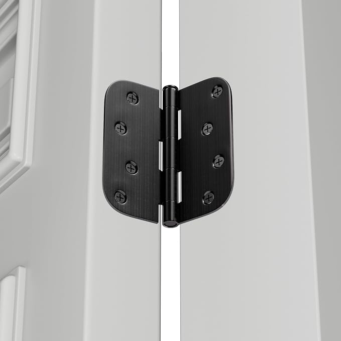24 Pack goldenwarm 4 inch Oil Rubbed Bronze Door Hinges, Heavy Duty Interior and Exterior Door Hinges 4in x 4in with 5/8" Radius Corners
