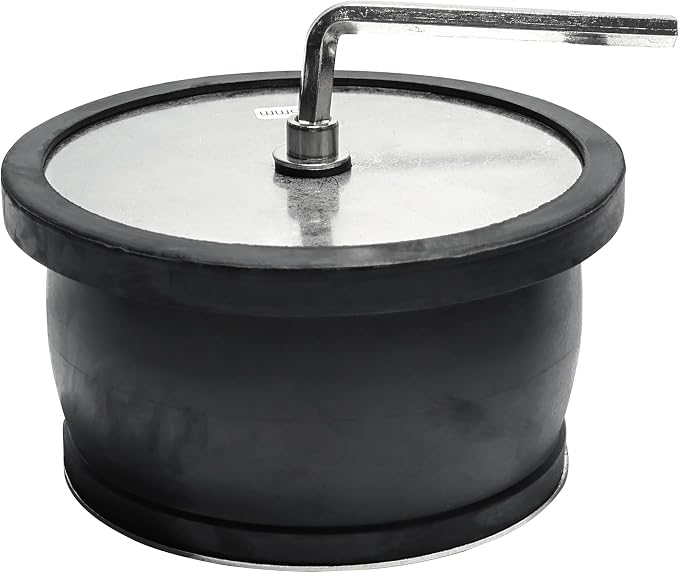 Expandable Mechanical Seal, Rubber Expansion Scupper Plug | Cleanout Pipe Plug & Removable Stainless Steel Allen Wrench Handle, 5-5/16" to 5-7/8" Sewer Cap, Winterizing Pool Boat Plugs