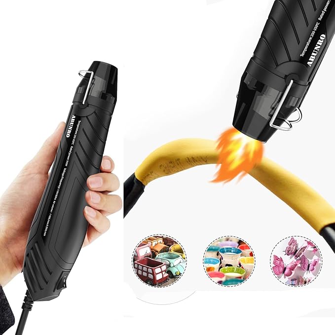 Heat Gun, Uptdae Version 110V 300W Mini Handheld Hot Air Gun with 6.6ft Cable, Portable Heat Gun For Crafting, Embossing, Shrink Wrapping PVC, Drying Paint, Clay, Rubber Stamp