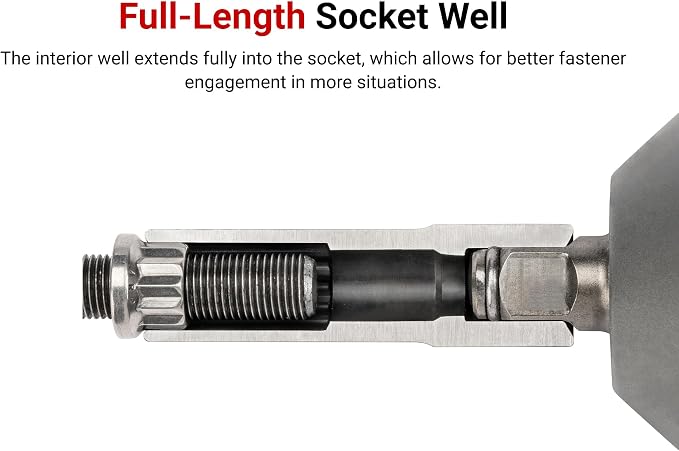 TEKTON 1/2 Inch Drive Impact Socket Set, 17-Piece | SID92339 | (8 - 24 mm), Deep, 12-Point, Case
