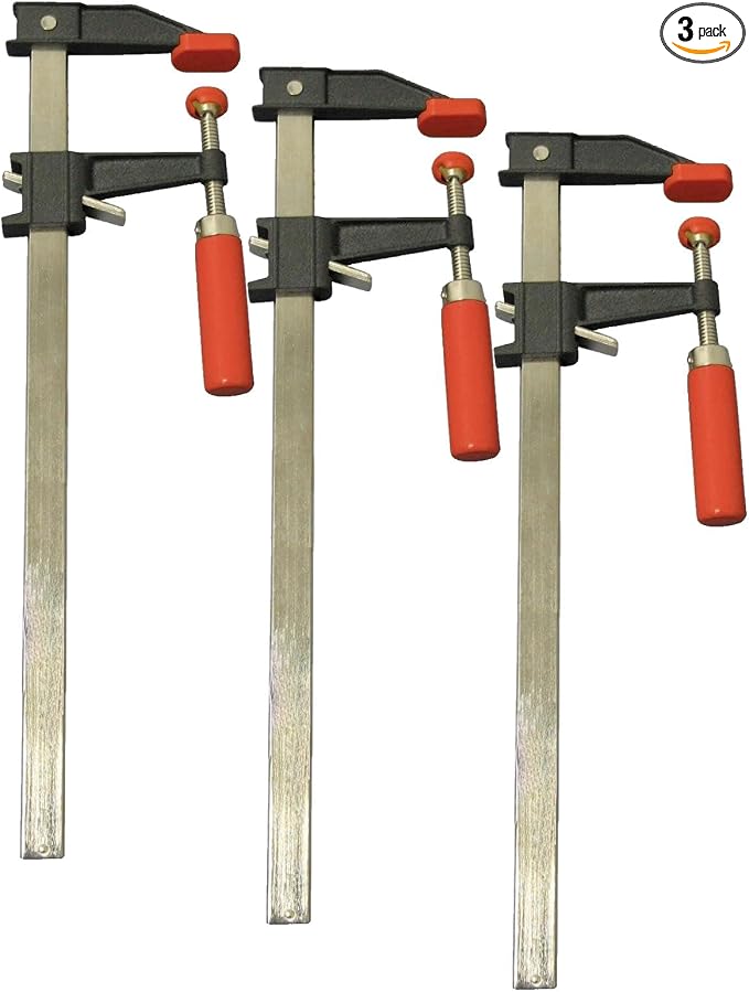 Bessey Clutch Style Bar Clamps - 30 In 600 lb - GSCC2.530 - Woodworking Clamps with Ergonomic Handle, Non-Marring Pads, Durable Cast-Iron Jaws & Serrated Rail for Carpentry & Cabinetry (Pack of 3)