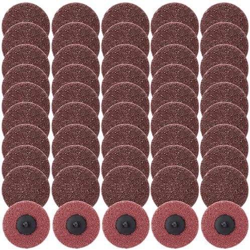 50 Pcs 2 Inch Sanding Discs Red Quick Change Sanding Discs Nylon Surface Conditioning Grinder Wheels for Angle Grinder, Stock and Rust Removal, Grinding, Deburring