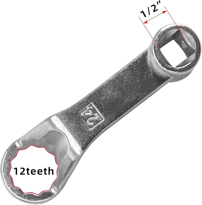 DPTOOL 6Pc Rear Camber Adjust Wrench Motor Mount Socket for Benz VW Audi | Offset Fixing Screws Oil Filter Removal Wrench Kit with 1/2 Drive 12 Point 16mm 17mm 18mm 19mm 21mm 24mm