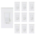 [10 Pack] Cloudy Bay 3-Way/Single Pole Dimmer Electrical Light Switch for 150W LED/CFL, 600W Incandescent/Halogen,Wall Plate Included,Pack of 10