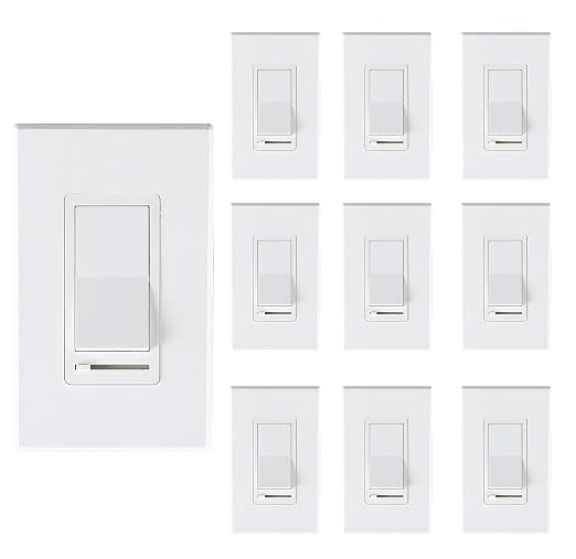 [10 Pack] Cloudy Bay 3-Way/Single Pole Dimmer Electrical Light Switch for 150W LED/CFL, 600W Incandescent/Halogen,Wall Plate Included,Pack of 10