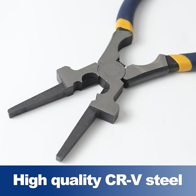 Professional 8" Weliding Pliers, Sharp MIG Pliers for Rust Resistant, Long Nose with Anti-slip Handle - Durable and Effecient (2PCS)