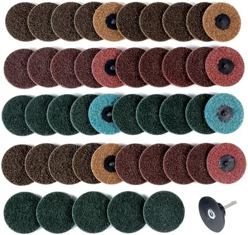 S SATC 45Pcs Sanding Disc 3 Inch Quick Change Discs 1Pcs 1/4” Shank Holder Fine Medium Coarse for Die Grinder Sanding Disc Polish Rust Wood Sanding