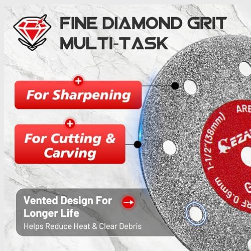 EZARC 1-1/2 Diamond Tile Cutting Wheels with Mandrel, 0.6mm Kerf, 3-Pack
