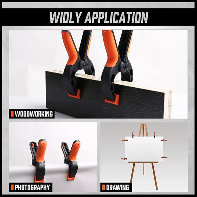 HORUSDY 6-Pack Wood Clamps for Woodworking, 12" and 6" Bar Clamps, Wood Working Clamp Sets, Quick Clamps F Clamp with 150 LBS Load Limit (6-Pack)