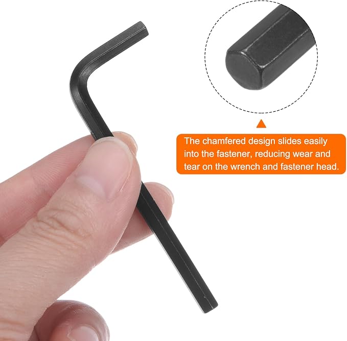HARFINGTON 10pcs Hex Key Wrench 5/32" L-Shape Hexagon SAE Wrenches Chrome Vanadium Steel Repairing Tool for Home Repair, Black