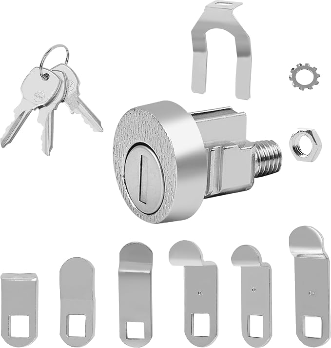 Mailbox Lock for L-1172C | USPS Mail Box Latch Tool Box Lock, C9100 Letterbox Lock, 3 Keys and C7120 Cam Replacement Accessories, Nickel Finish