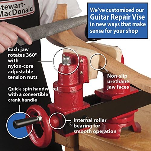 StewMac Guitar Repair Vise with Neck Protectors, 360 Degree