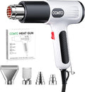 1600W Heat Gun, Hot Air Gun with 2 Temp Settings, 4 Nozzles, Overheat Protection, for Shrink Tubing, Shrink Wrap, Crafting, Resin, and DIY Projects - White