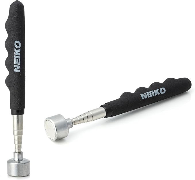 NEIKO 53425A Magnetic Pickup Tool, 25 Lb Telescoping Tool, 30" Long Extendable Magnet Pick Up Tool, Non-Slip Grip Wand, Telescopic, 7" Short Stick, Extra Strong