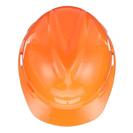 MSA 488146 V-Gard Cap Style Safety Hard Hat With Fas-Trac III Ratchet Suspension | Polyethylene Shell, Superior Impact Protection, Self Adjusting Crown Straps - Standard Size in Hi-Viz Orange