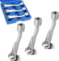 3PCS 1/2" Dr. 12 Point Common Rail Injection Fuel Line Socket Set | 14mm 17mm 19mm, Open Socket Wrench Kit, Diesel Engine Temperature Removal Tool, Exhaust Gas Temp Sensor Extractor