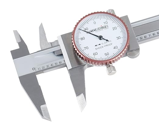 Accusize Industrial Tools 0-4 inch by 0.001 inch Precision Dial Caliper, Stainless Steel, in Fitted Box, P920-S214