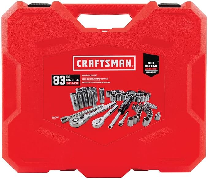 CRAFTSMAN Mechanics Tool Set, SAE/Metric, 1/4-Inch Drive, 83-Piece (CMMT12021)