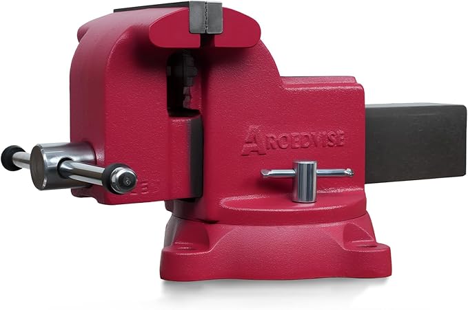 5" Heavy-Duty Bench Vise, 5" Jaw Width & Opening, 7,718 lbs Clamping Force, 60,000 PSI Ductile Iron Vise with 360° Swivel Base, Anvil & Pipe Jaws for Metalworking, Woodworking & DIY (RS50)