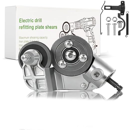 Titanium Drill Nibbler – Sheet Metal Cutting Tool,Sheet Metal Cutter Drill Attachment,Electric Drill Plate Cutte Attachment with Adapter,for Iron, White Sheet, Steel, Copper, Aluminum (1SET)