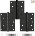 3-Pack Black Door Hinges, 5 Inch Heavy Duty Stainless Steel Hinge for Interior Exterior Doors, Max Loading 150LB, Matte Black Ball Bearing Hinges with Screws, Smooth and Quiet