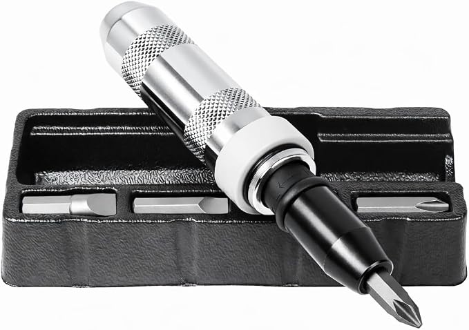Powerbuilt 1/2 Inch Drive Impact Driver Set Extractor Tool, Slotted or Phillips Screwdriver Bits, Remove Rusted, Damaged Screws - 648002, Large