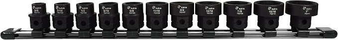 Astro Tools 78211 11-Piece 1/2" Drive Low Profile Nano Impact Sockets - SAE