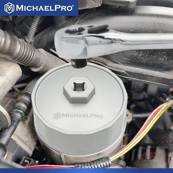 MichaelPro 84.4mm Oil Filter Cap Wrench Compatible with Mercedes-Benz, Dodge and Jeep 3.0L V6 Diesel Engines, 14 flutes, Easily Remove Stubborn Oil Filters | MP009099