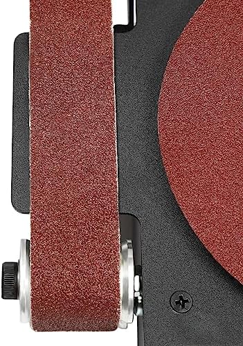 Mini Belt Disc Sander, 3-in-1 Multi-function Sander，Adjustable Speed Electric Sander，6-Inch Sanding Disc and 1.2 x 15-Inch Sand Belt Bench Grinder Fit for DIY Grinding of Metal, Wood, Aluminium