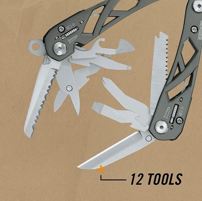 Gerber Suspension NXT 15-in-1 EDC Multitool, Pliers w/ Pocket Knife, Grey