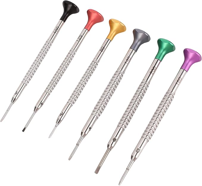 Precision Jewelers Screwdriver Set, 6Pcs Micro Watch Screwdriver Set for Watch, Jewelry, Eyeglass, Electronics Repair