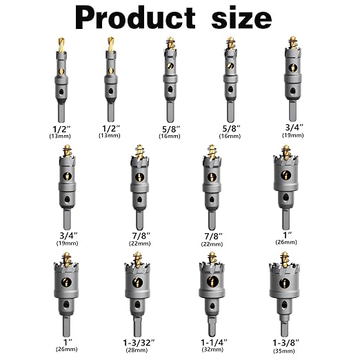 33PCS (1/2'' to 4'') Hole Saw kit for Metal,TCT Carbide Tipped Hole Saw Drill Bit Set for Hard Metal, Stainless Steel, Iron, Aluminum.