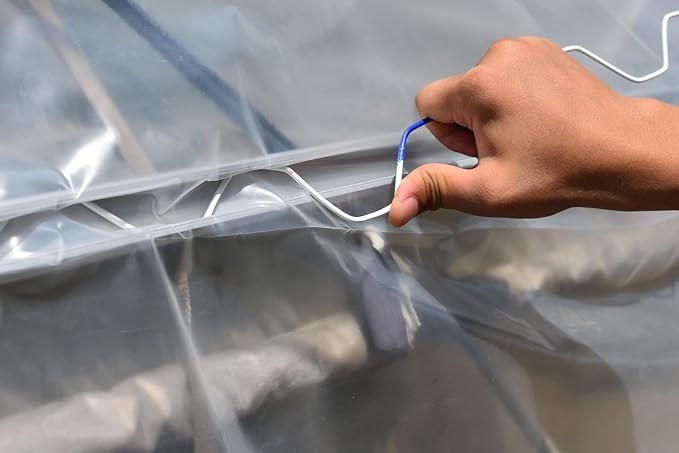 Wiggle Wire & Lock Channel for Greenhouse - PVC Coated Spring Wire & Aluminum U-Channel Bundle, Farmer Greenhouse Poly Film or Shade Cloth Attachment (20, White)