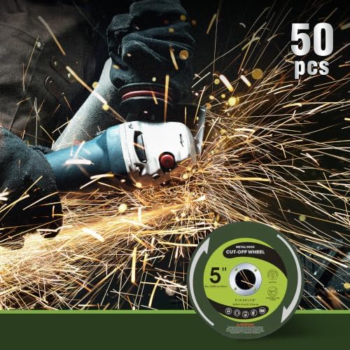 50 PCS Cut Off Wheels 5" x.040 x7/8" Cutting Discs for Angle Grinders 5 Inch Metal and Stainless Steel Cutting Wheel
