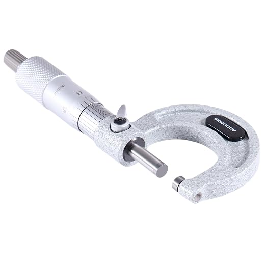 Accusize Industrial Tools 0-1'' by 0.0001'' Ultra-Precision Outside Micrometer, Eg00-0001 | 0-1", Ultra-Precision, Carbide Tipped, M-Type, Resolution 0.0001", Ratchet Friction Thimble, Solid Storage Case