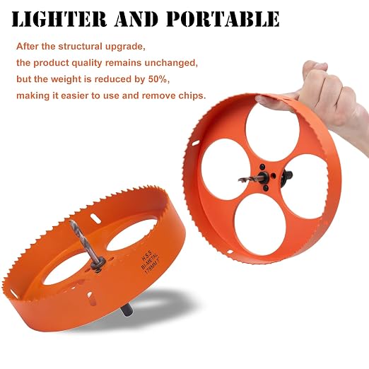 7 Inch Hole Saw with Arbor for Metal Wood Plastic, 7 in Bi-Metal Hole Cutter for Different Project with Smooth and Flat Drilling Edge, Fast Chip Removal,Lighter and Portable