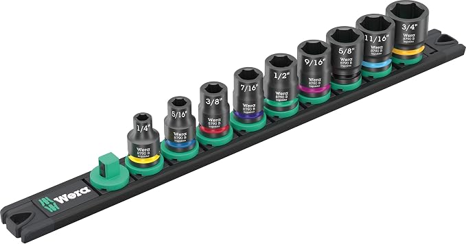 Wera 05005452001 9608 MAGNETIC RAIL B IMPAKTOR IMPERIAL 1, 9 PIECES