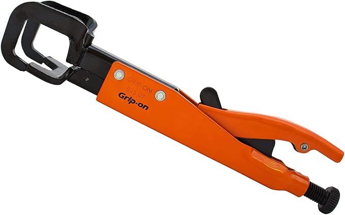 Grip-On 92507 7-Inch Axial Grip JJ-Shaped Locking Pliers in Orange Epoxy