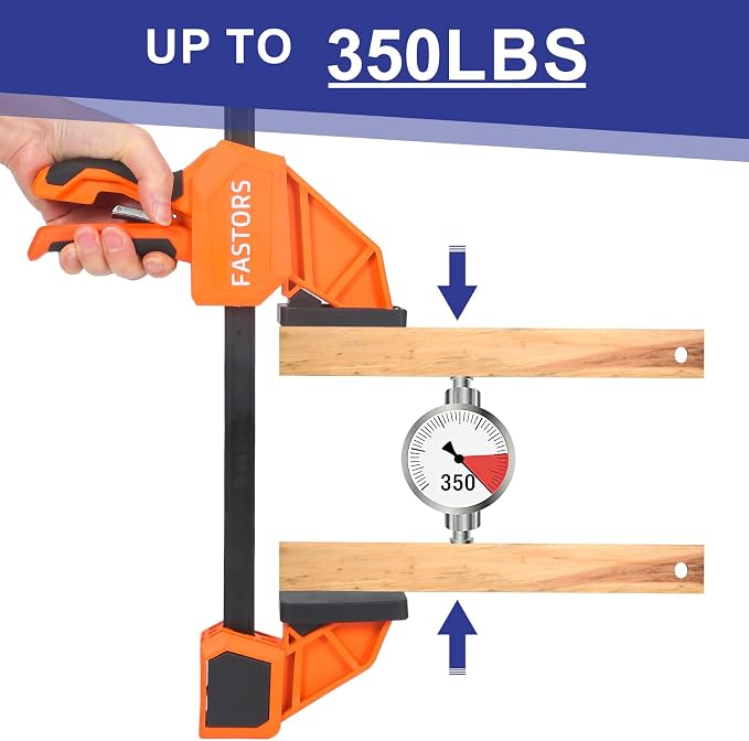4-Pack 24 Inch Bar Clamps Set,Woodworking Clamps Heavy Duty 350LBS Throat Depth 3-1/3”,Quick Grip/Spreader One-Handed Wood Clamp with Quickly Change Button