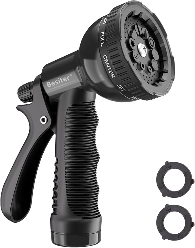 Garden Hose Nozzle Sprayer: 2 Pack 10 Watering Patterns Spray Nozzles Heavy Duty Hose Head Hose Attachment