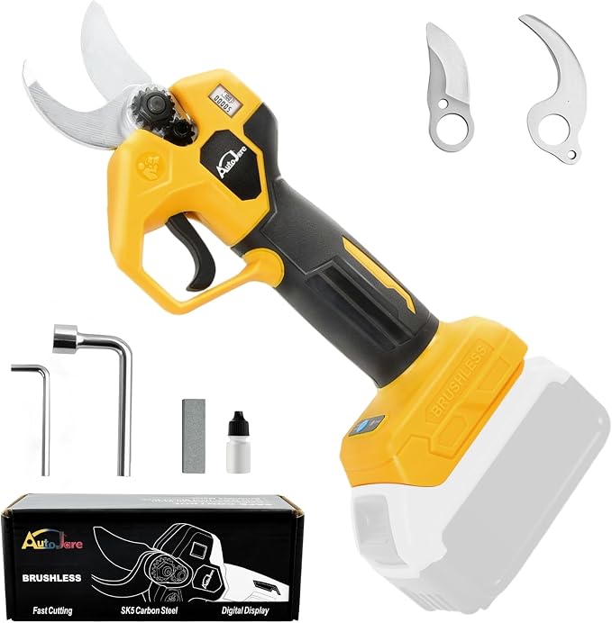 Electric Pruning Shears Compatible with Dewalt 20V Battery Brushless Electric Shears with LCD Display 0.8-1.2 Inch Cutting Diameter for Gardening, Branch, Tree Trimming (NO Battery)