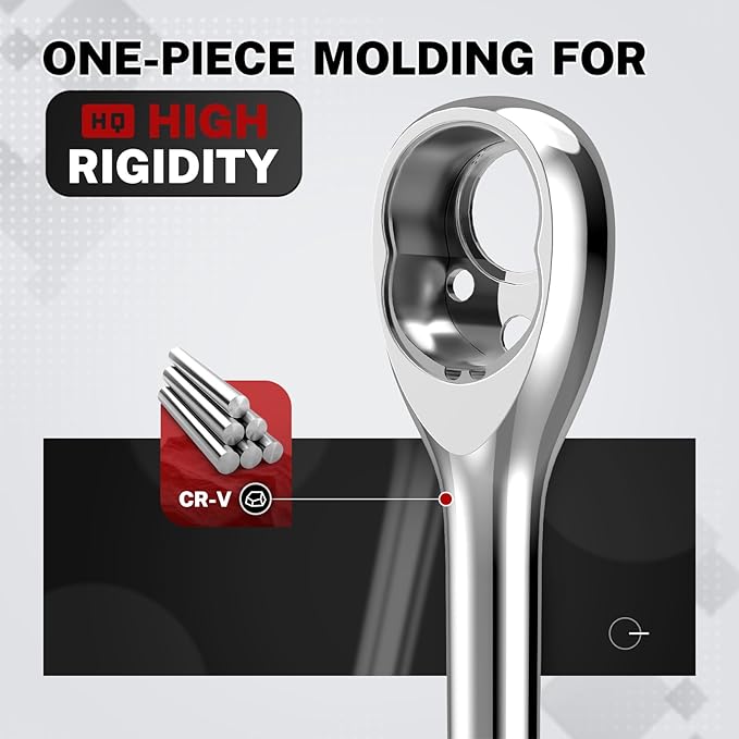 TOMMARS Ratchet Set 1/4" 3/8" 1/2" Drive Ratchet Socket Wrench Kit 72-Tooth Quick-Release Reversible, Cr-V Alloy Steel