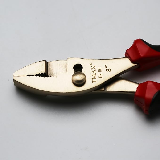 TMAX Non-Sparking 8" Slip Joint Plier, Wide Jaw Max 5/8", Aluminum Bronze | Spark Free Safety, Non-Magnetic And Corrosion-Resistant | Safety Tool For Flammable Hazardous Environment